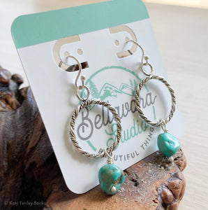 Turquoise nugget earrings