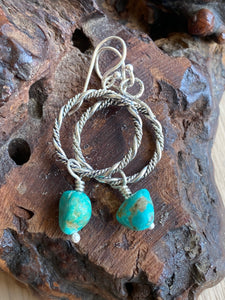 Turquoise nugget earrings